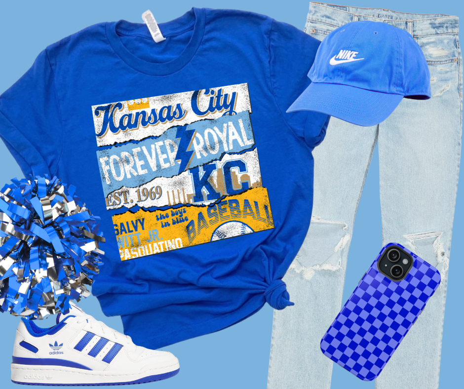 KC Baseball Poster Royal Blue Tee