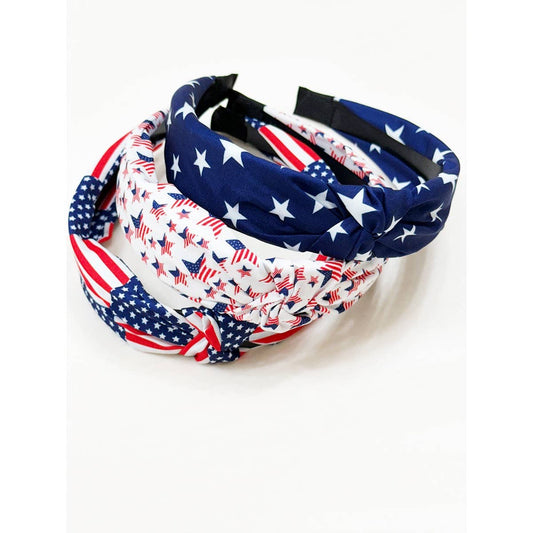 USA Flag American Patriotic Twisted Headband