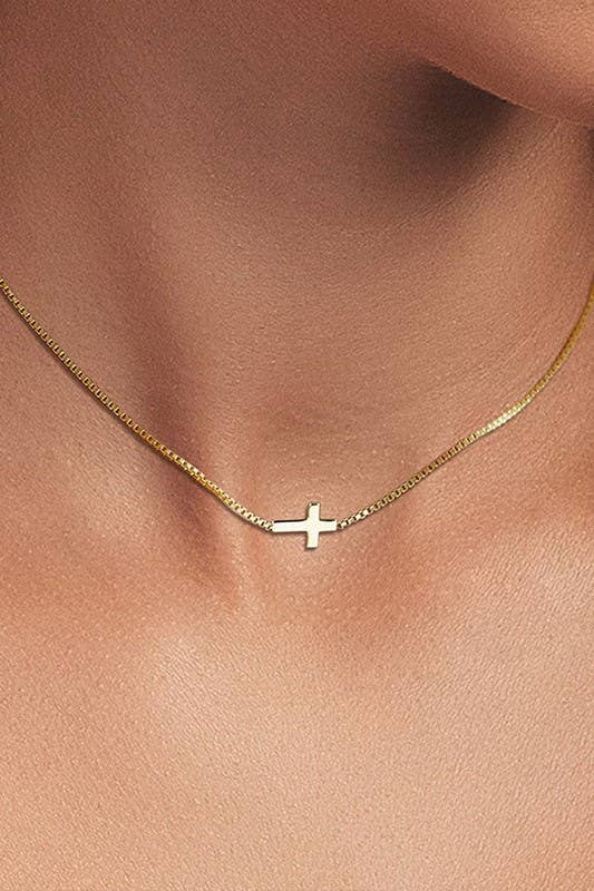 18K Gold-Dipped Stainless Steel Cross Necklace