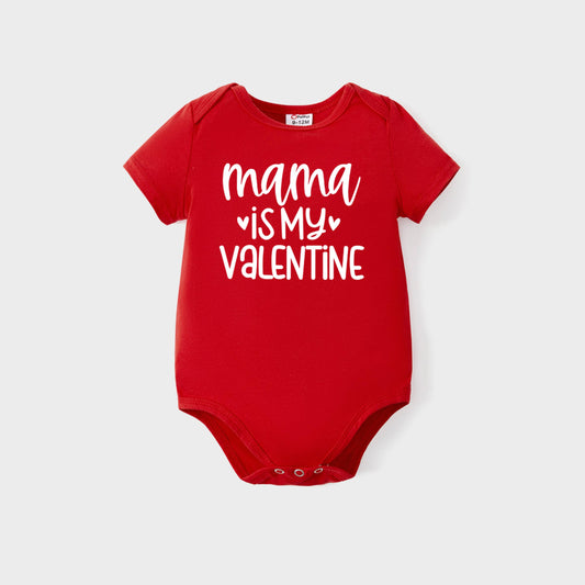 Valentine's Day Mommy and Me Cotton Letter Short-sleeve Top