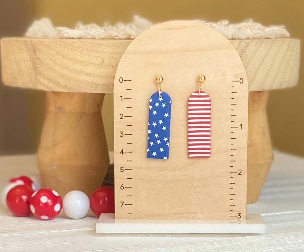 Red, White & Blue Clay Earrings