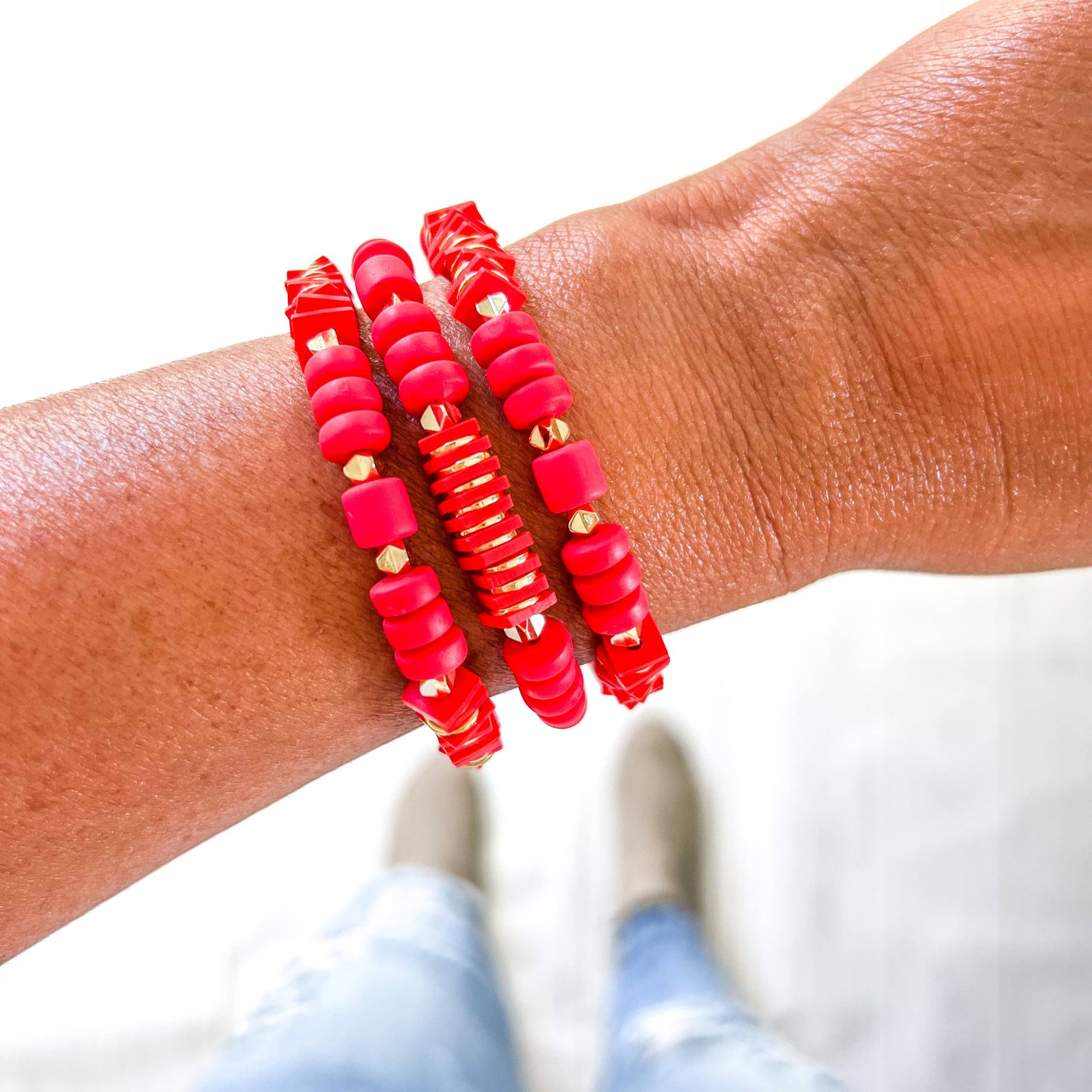 Red Game Day Bracelets & Necklaces