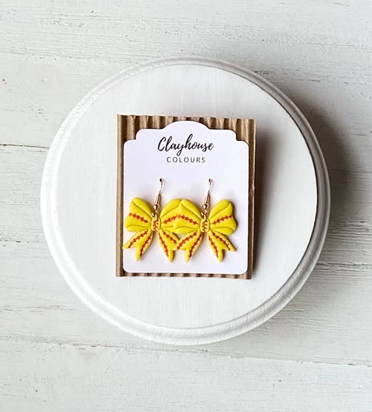 Sports Bow Earrings | Baseball Bows | Softball Bows