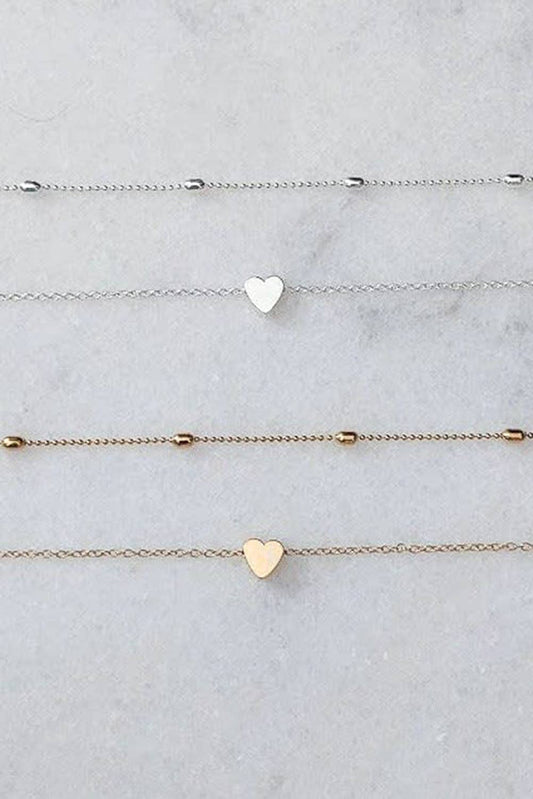 Heart Shaped Layered Chain Necklace
