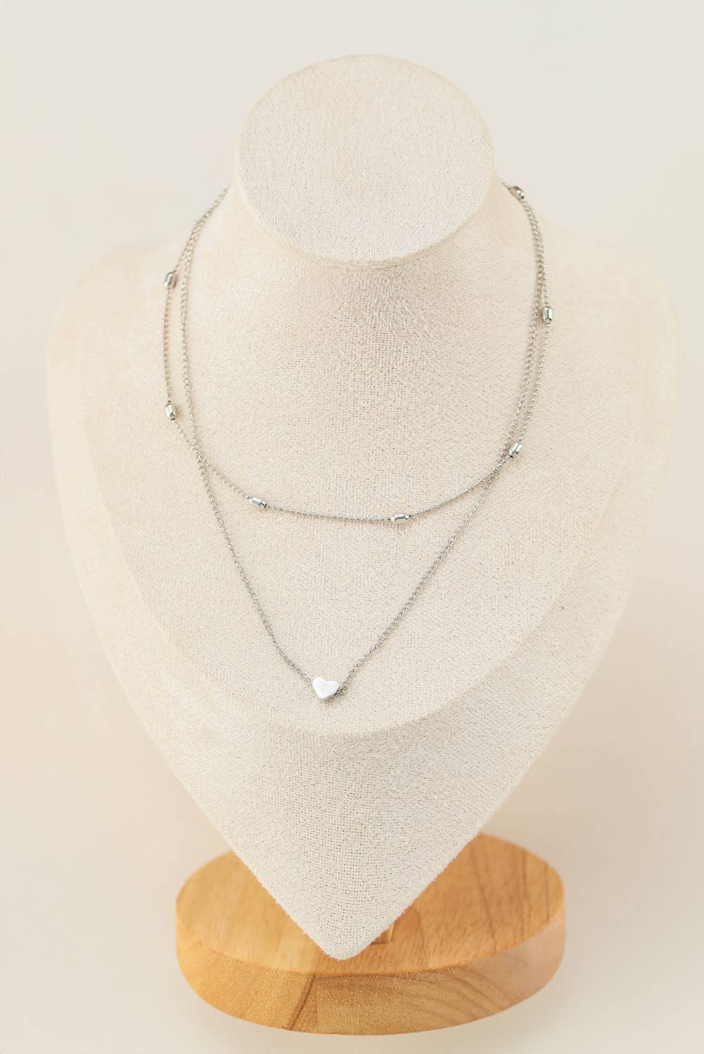 Heart Shaped Layered Chain Necklace