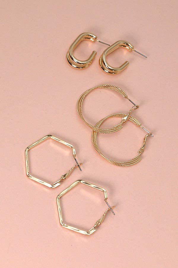 High-Polish Hoop Earring Set