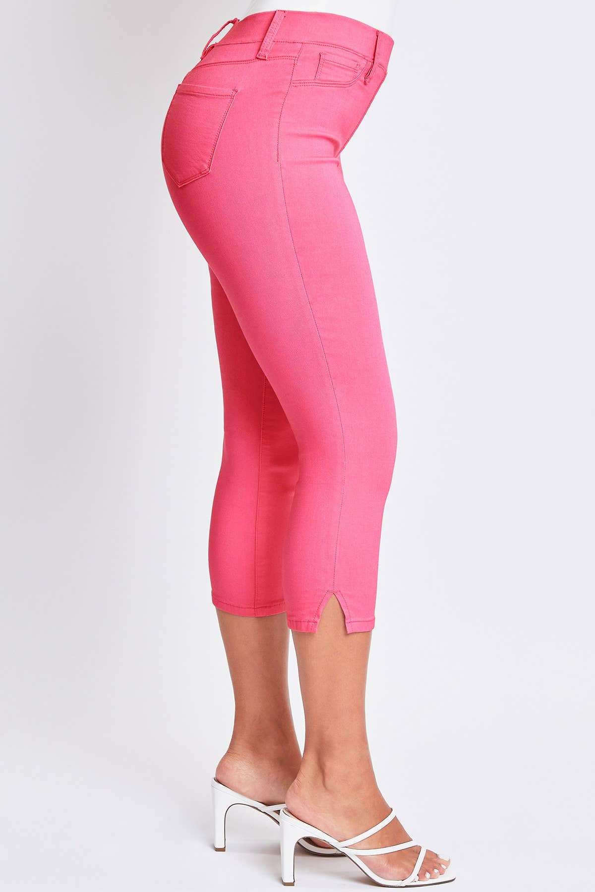 Hyperstretch Pull On Capri With Side Slit