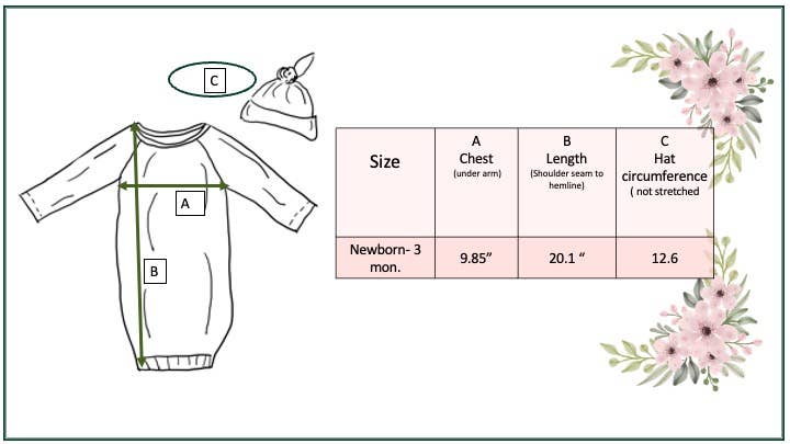 Infant Brown Teddy Bear Baby Gown