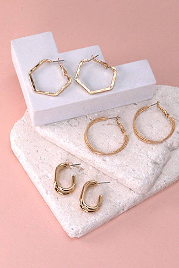 High-Polish Hoop Earring Set