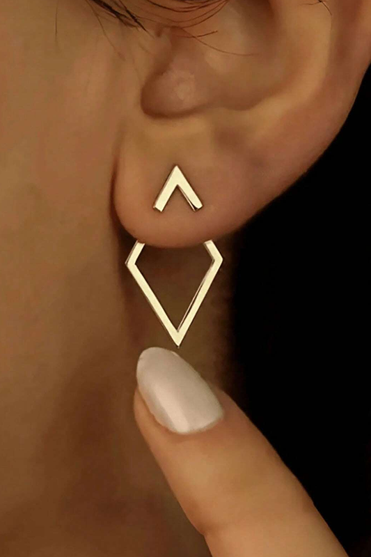 LDC Rhombus Shape Plated Alloy Stud Earrings