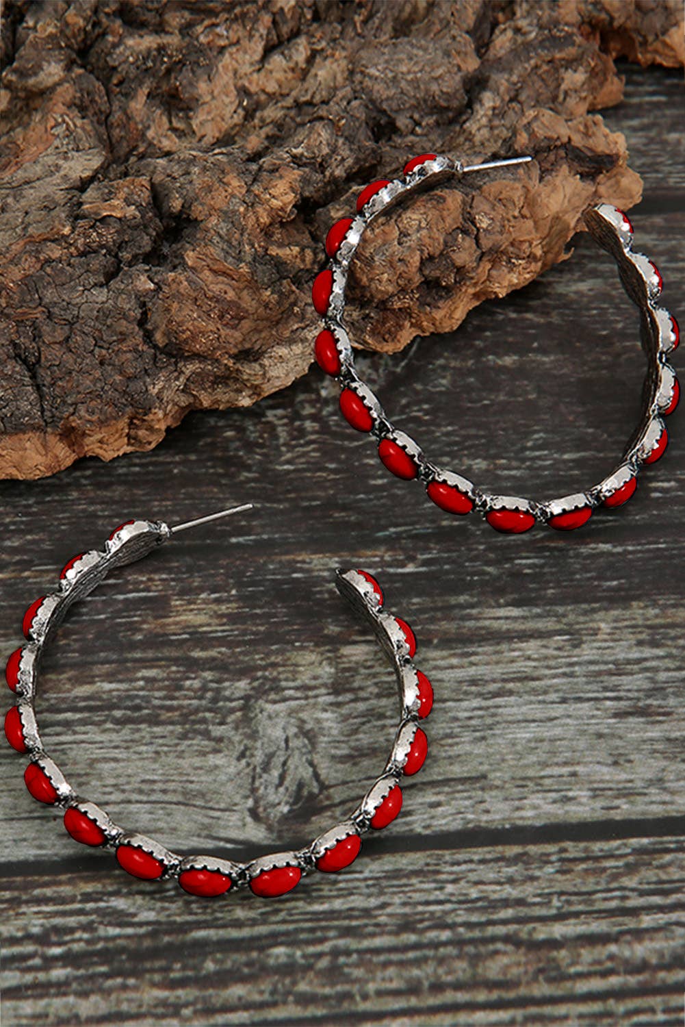 Gem Inlay Retro C-shape Earrings