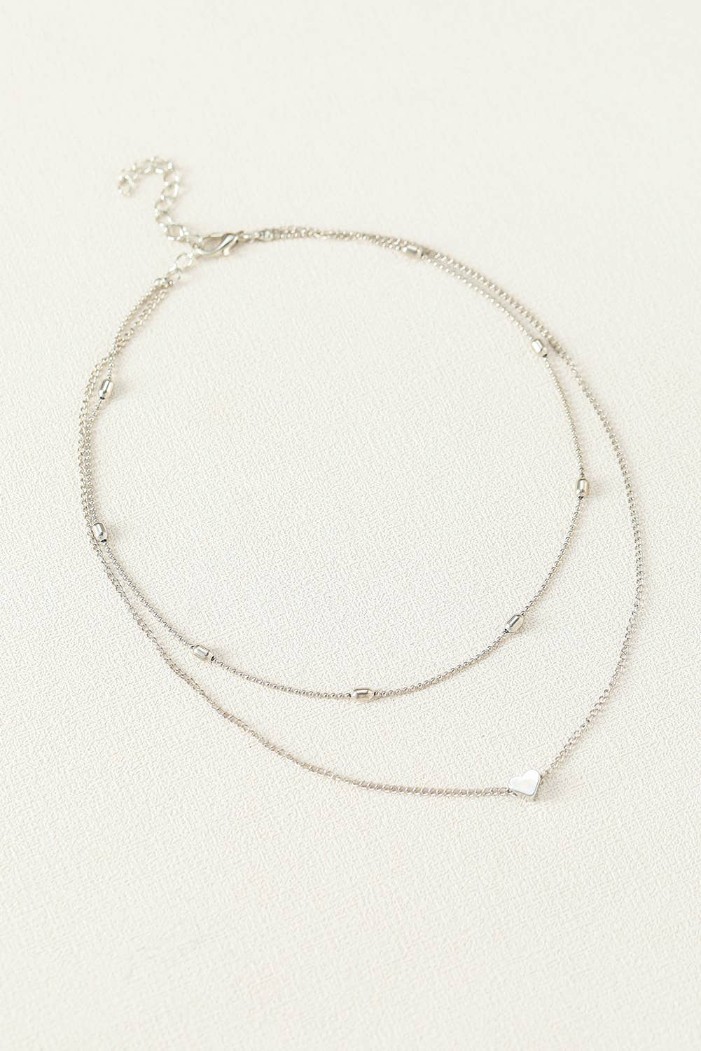 Heart Shaped Layered Chain Necklace