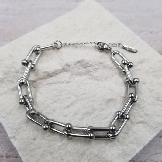 U Link Chain Chunky Bracelet - Gold & Silver