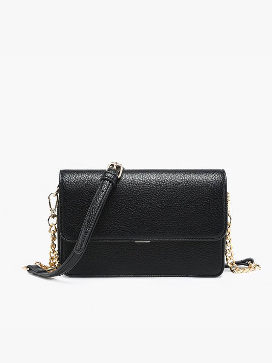 Lauryn Flapover Crossbody w/ Chain Strap