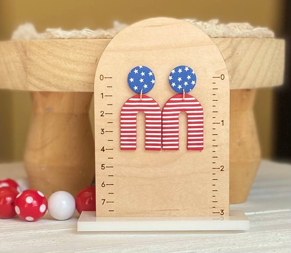 Red, White & Blue Clay Earrings