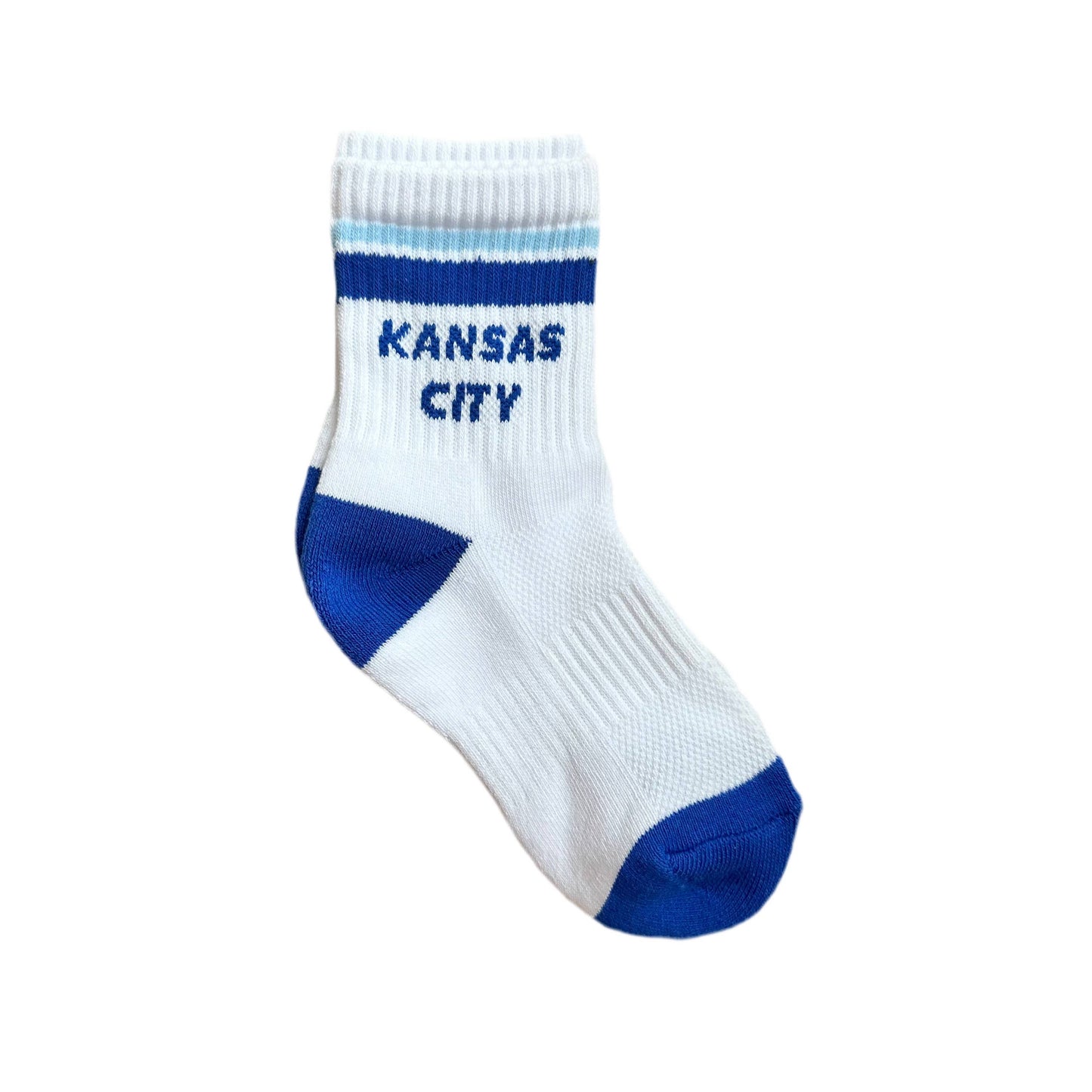 YOUTH Kansas City Crew Socks - White w/ Blue