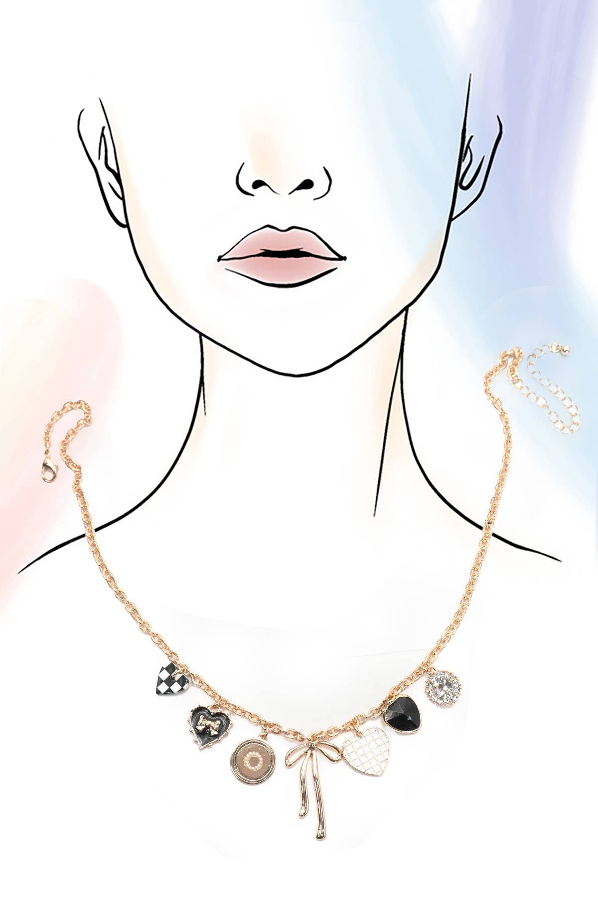 Mixed Charm Gold-Plated Necklace