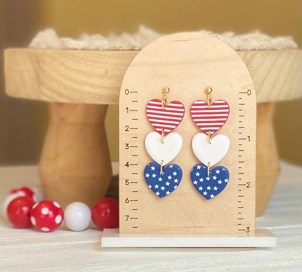 Red, White & Blue Clay Earrings