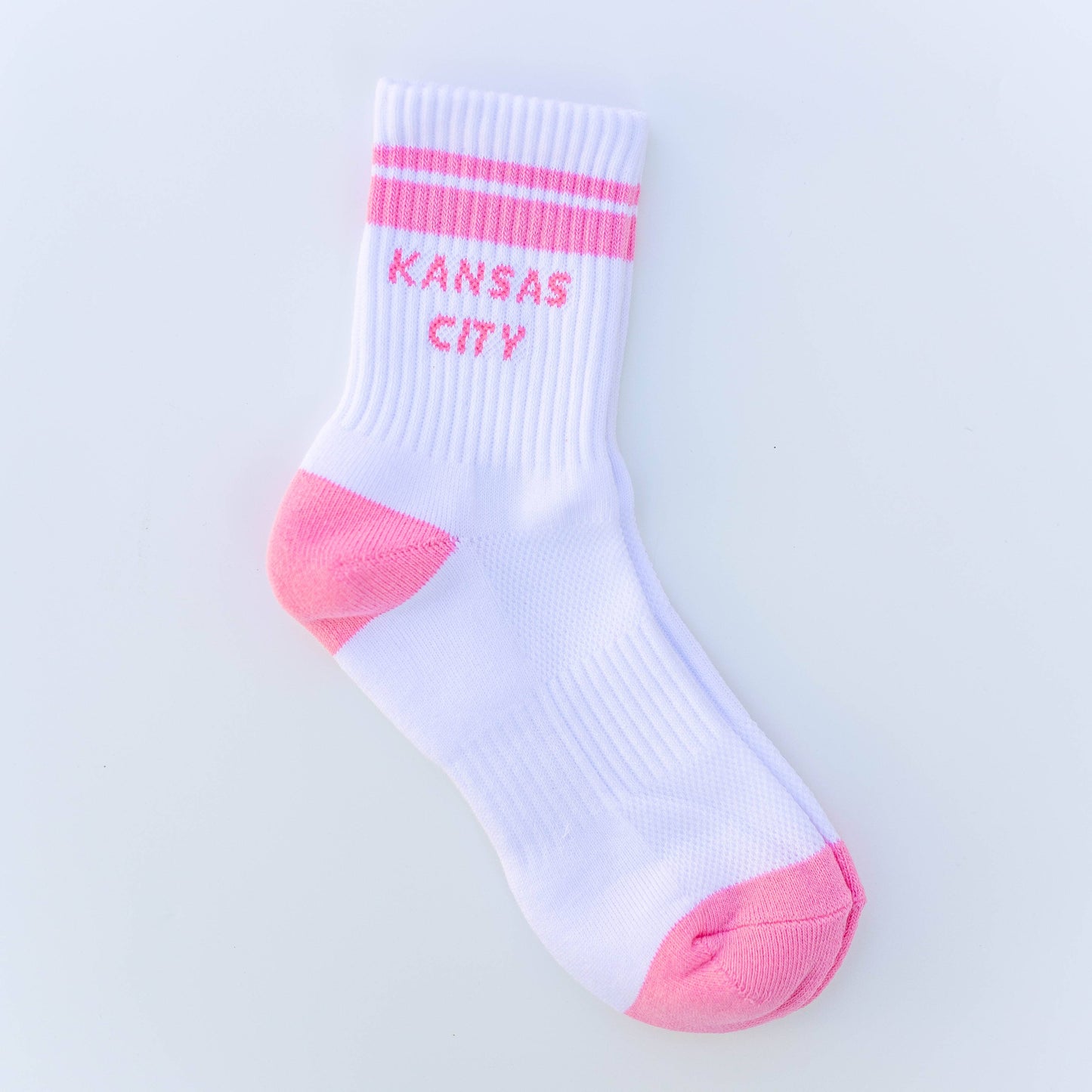 Kansas City Crew Socks - White w/ Pink
