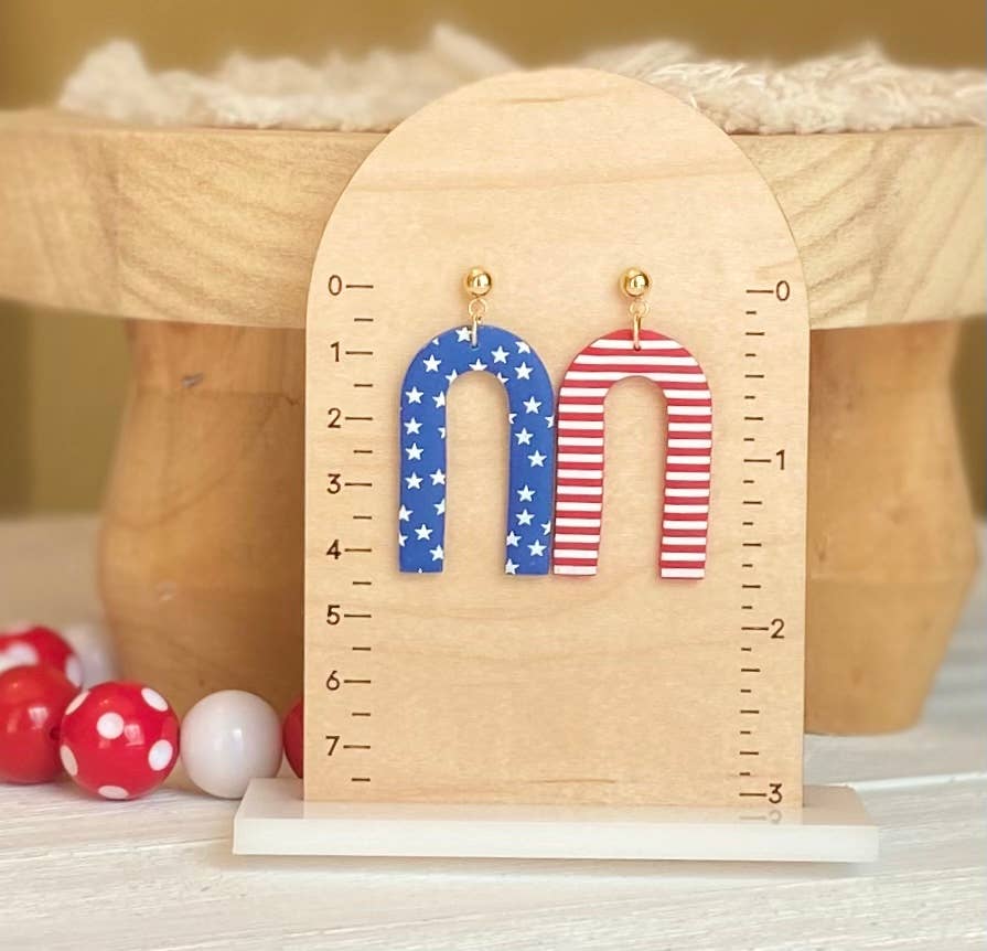 Red, White & Blue Clay Earrings