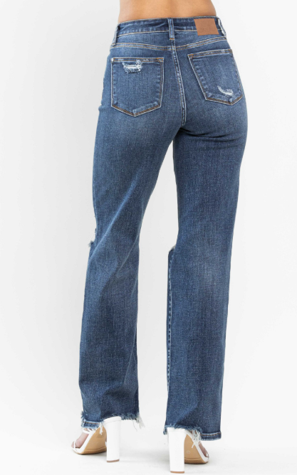 Judy Blue High Waist 90's Knee Destroy Straight 82592