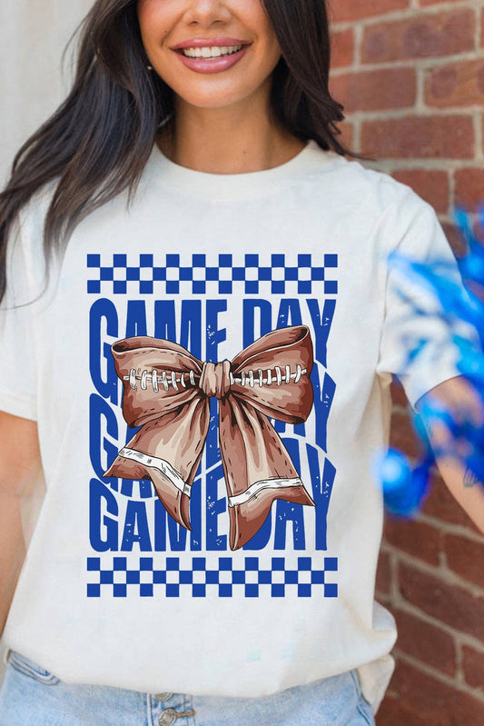 White Football Knot GAME DAY Graphic Tee