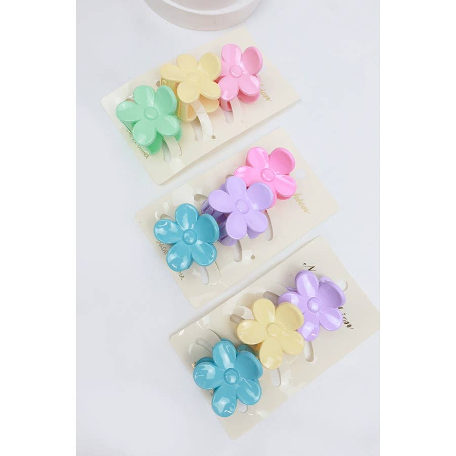 3-Pcs Mini Flower Hair Claw Set