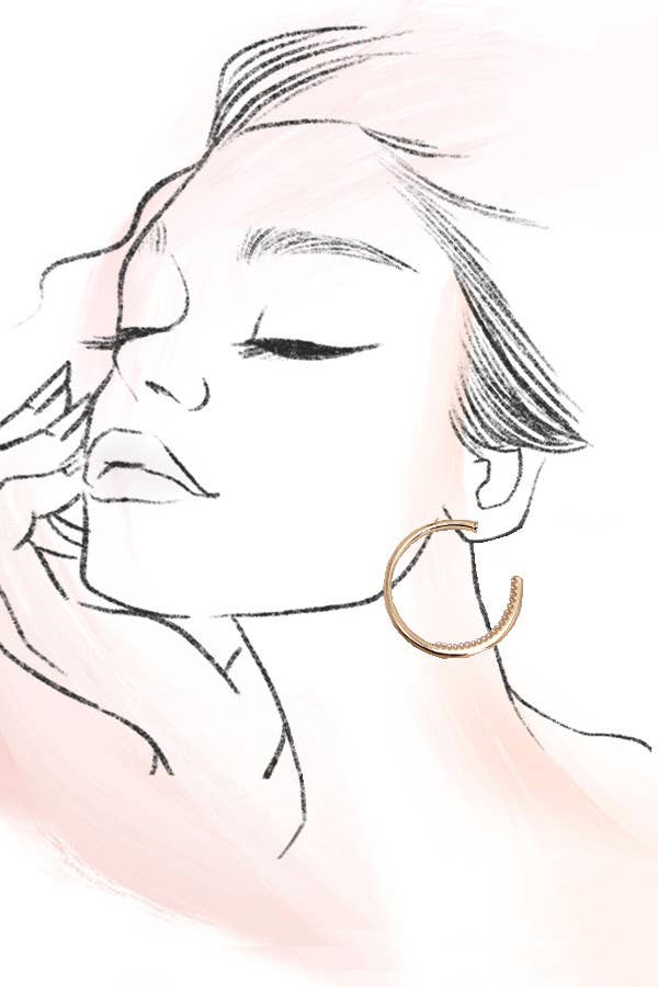 CLASSIC PEARL ON INNER EDGE HOOP EARRINGS