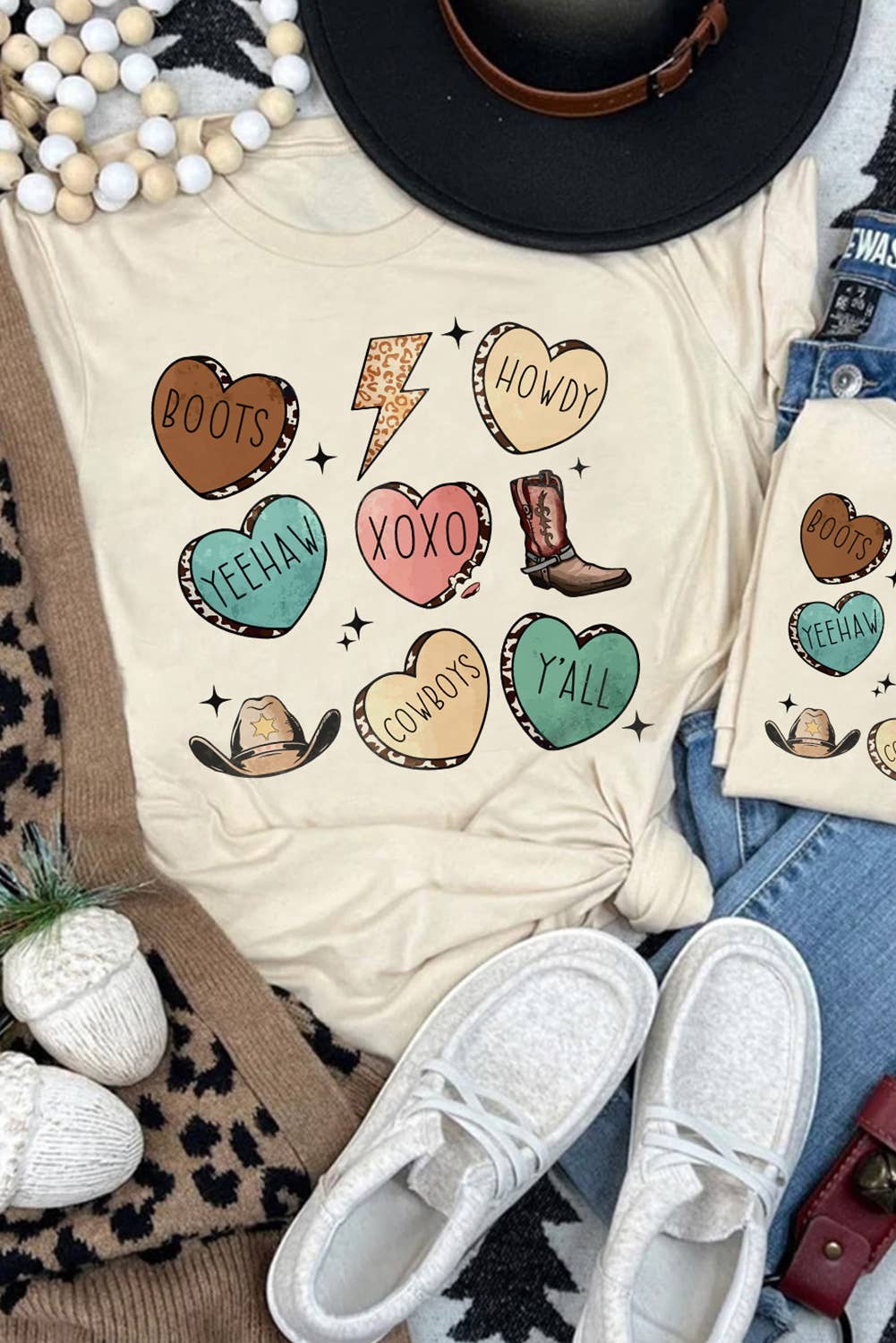 Western Fashion Valentine Graphic T-shirt