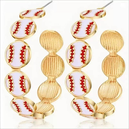 Gameday Baseball Hoop Earrings