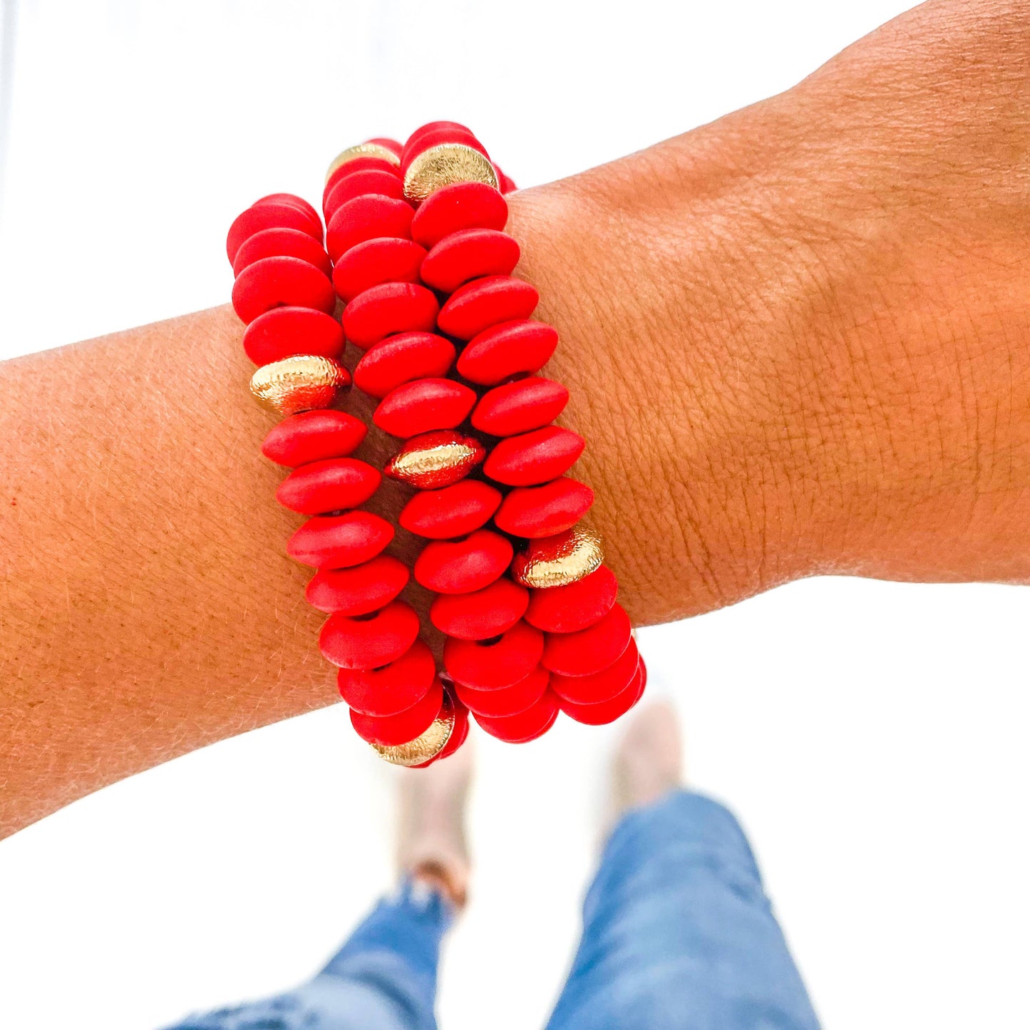 Red Game Day Bracelets & Necklaces