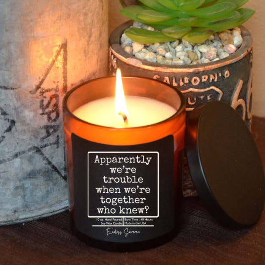 Apparently we're trouble - Gift Candle - Soy Wax Candles