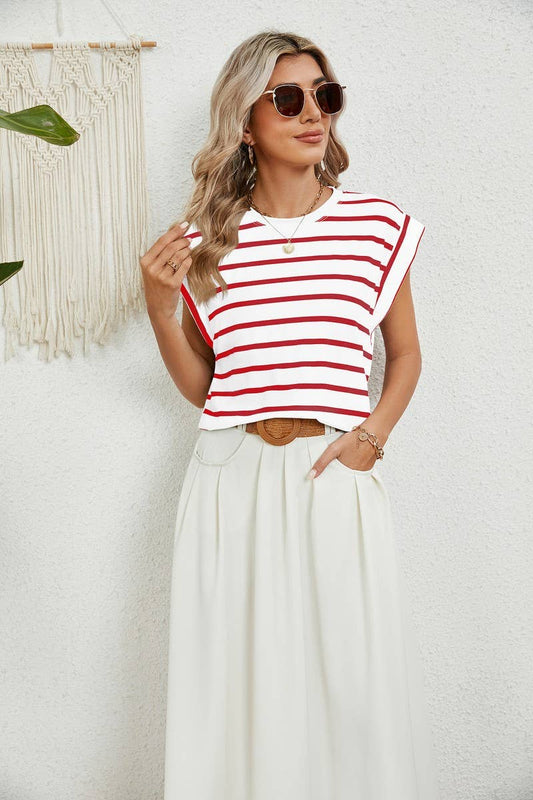 Striped Raglan Sleeve Tee