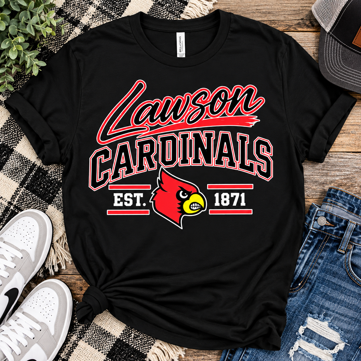 Lawson Cardinals Black T-Shirt