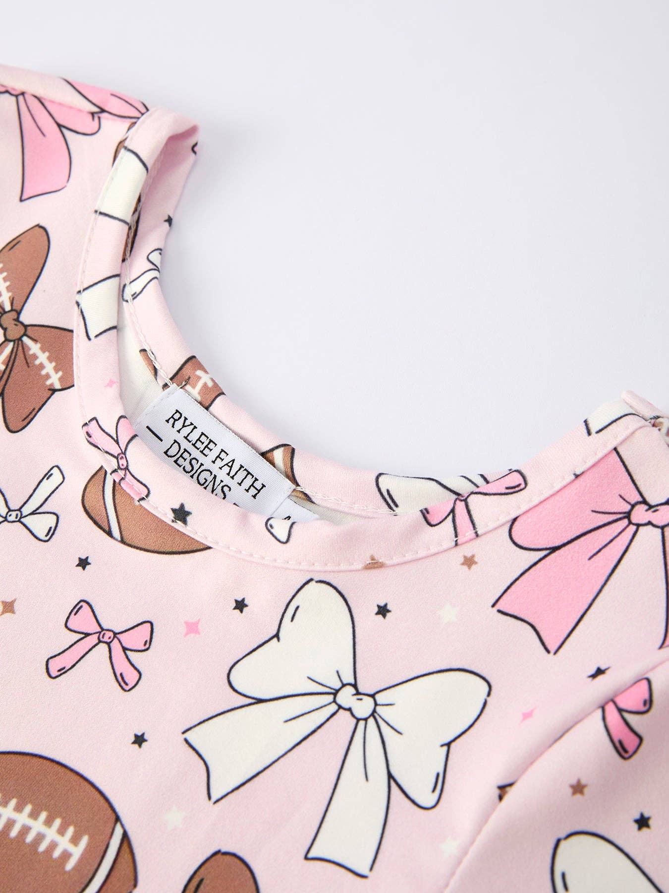 Girls Pink Dress with Football Print