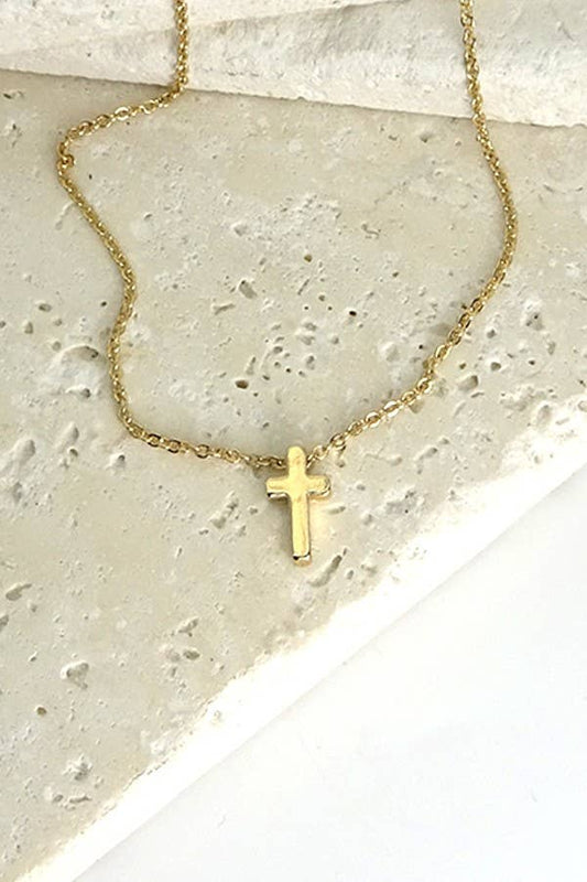 Petite Gold-Dipped Cross Necklace