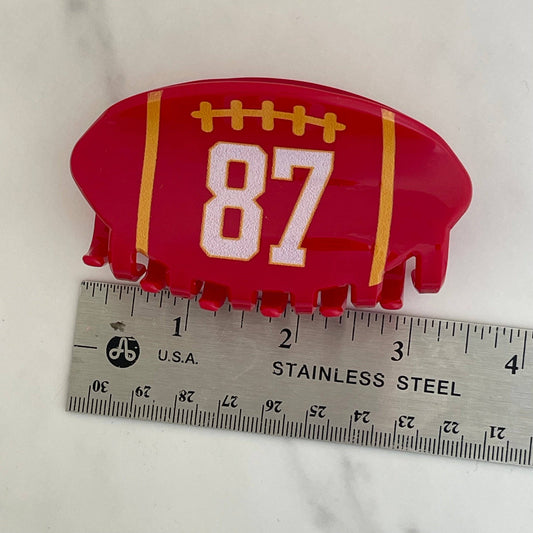 #87 Football Hair Claw Clip