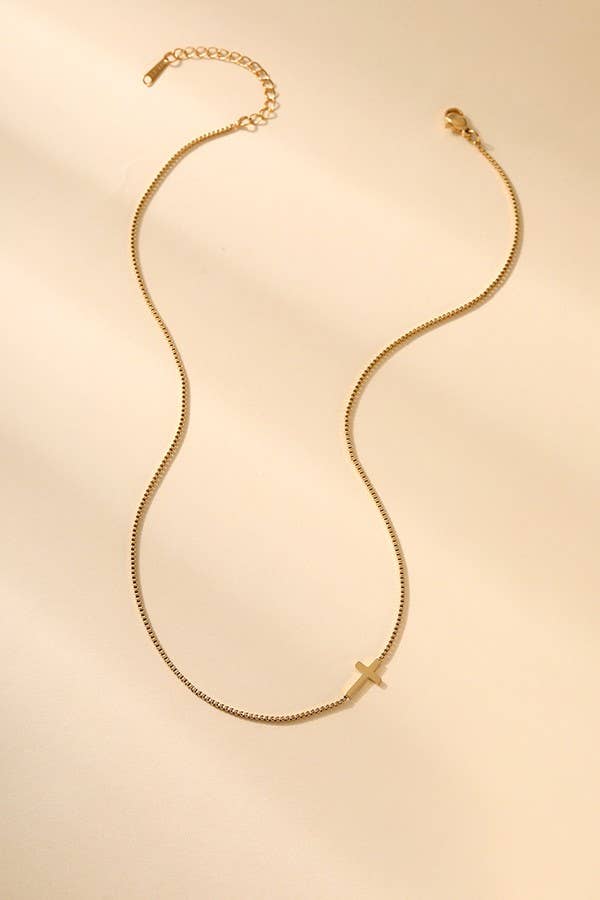 18K Gold-Dipped Stainless Steel Cross Necklace