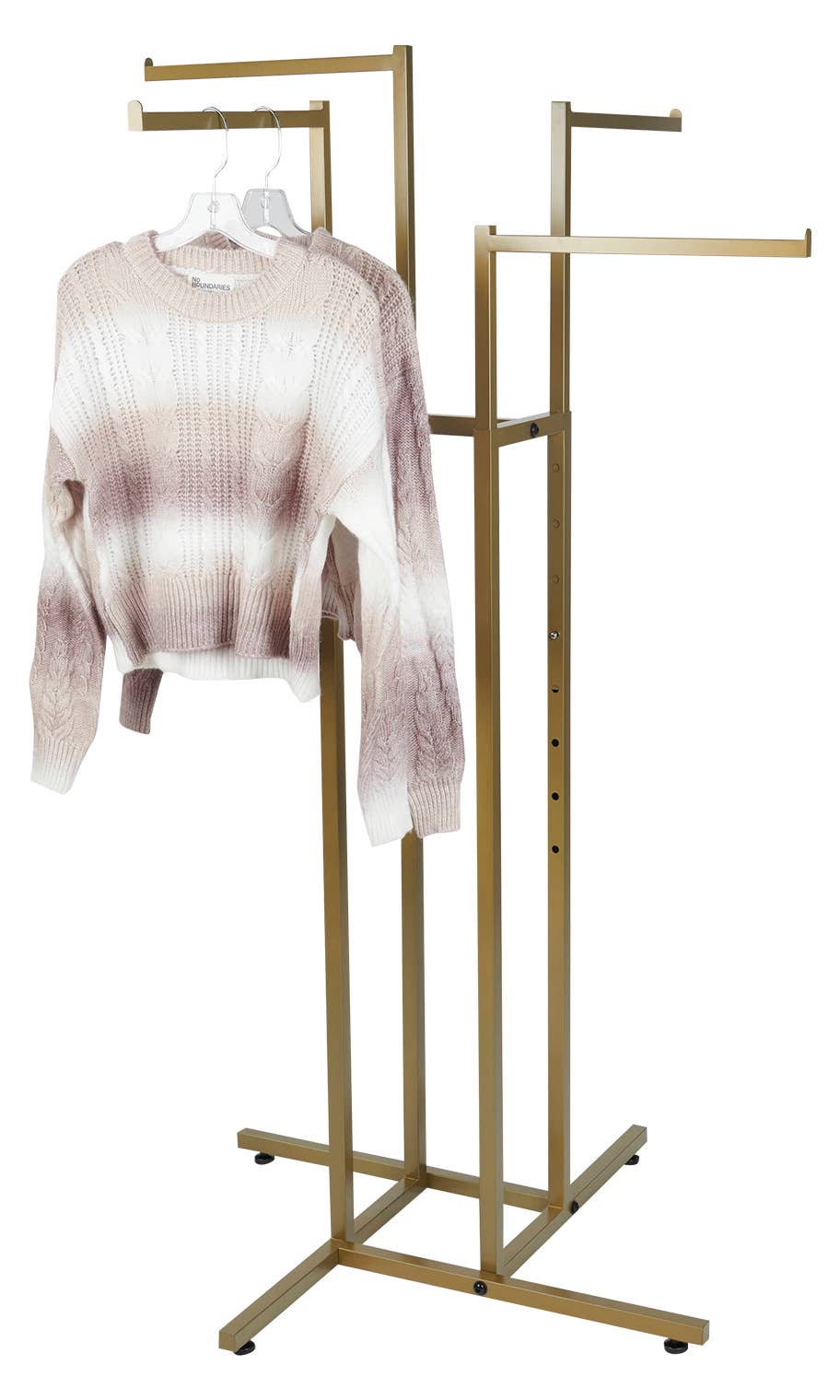 Gold 4-Way Clothing Rack with Straight Arms
