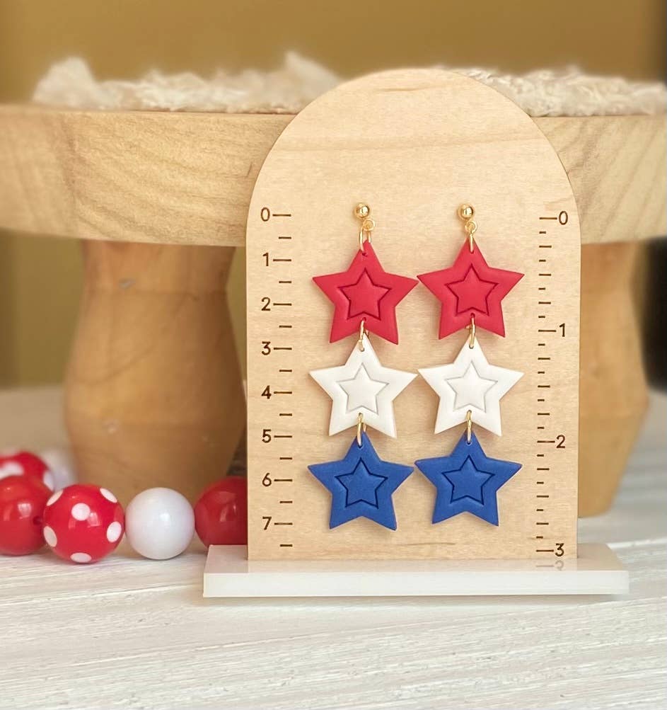 Red, White & Blue Clay Earrings