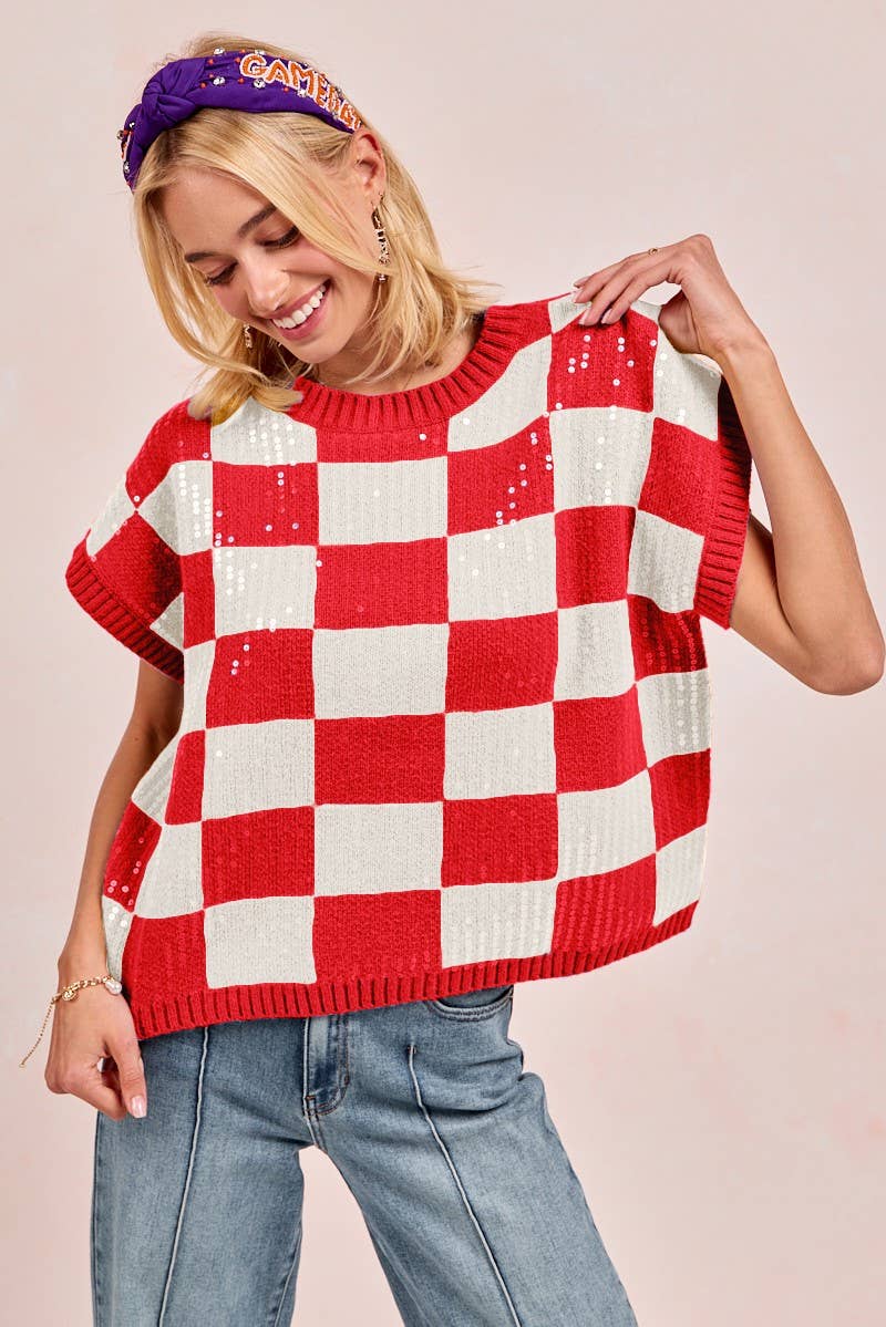 Game Day Sequin Sweater Top