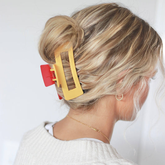Red and Yellow Hair Claw Clip
