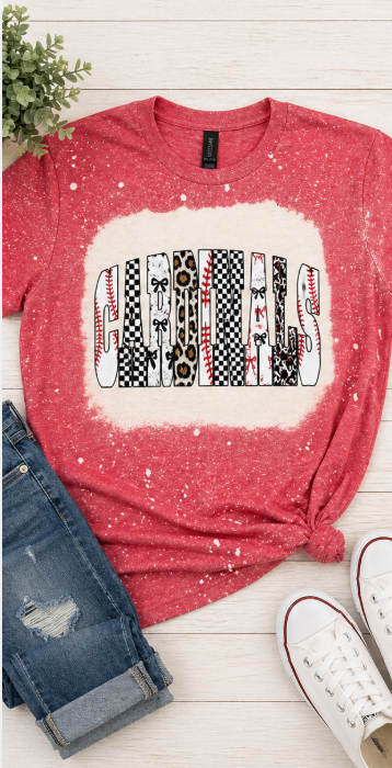Bleached Cardinals Baseball Tshirt