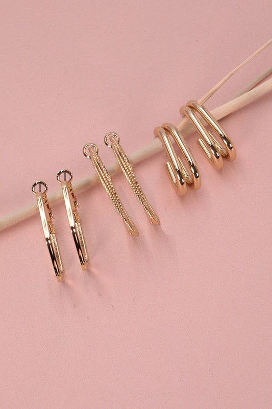 High-Polish Hoop Earring Set