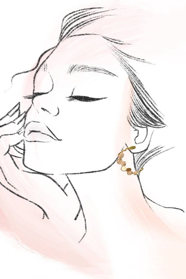 Square Hoop Diamond Dust Earrings