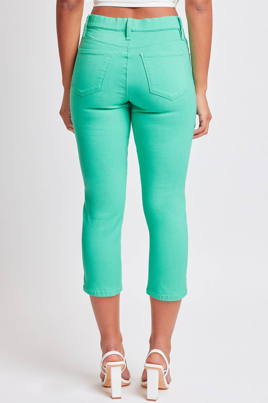 Hyperstretch Pull On Capri With Side Slit