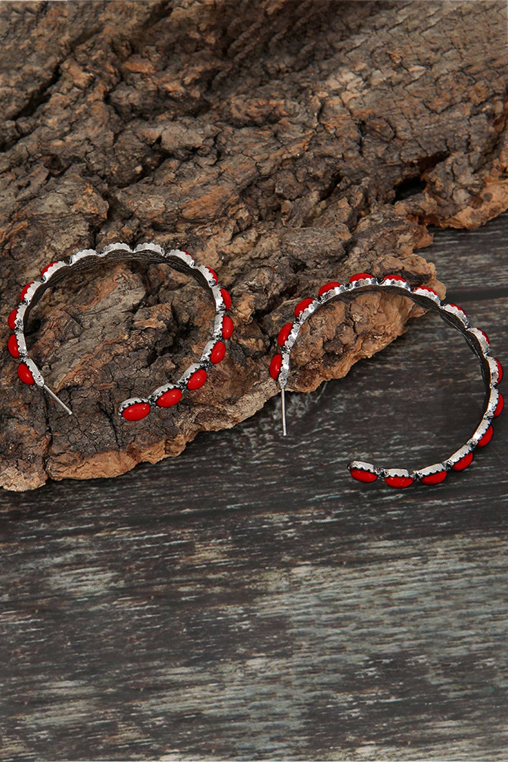 Gem Inlay Retro C-shape Earrings