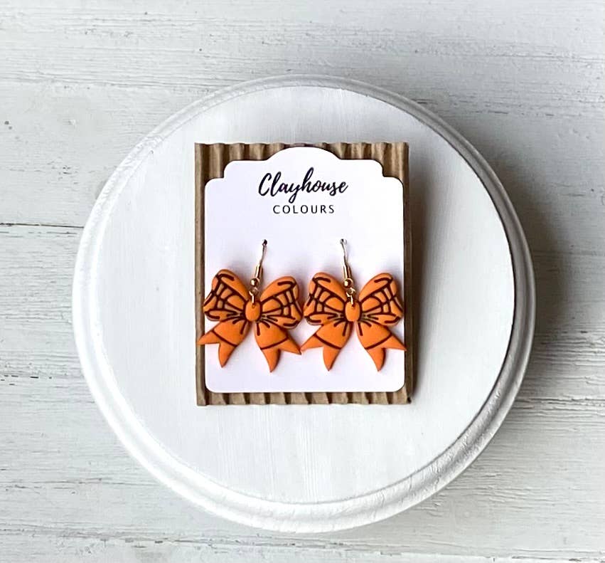 Sports Bow Earrings | Baseball Bows | Softball Bows