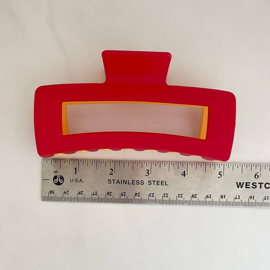 JUMBO Red and Yellow Hair Claw Clip