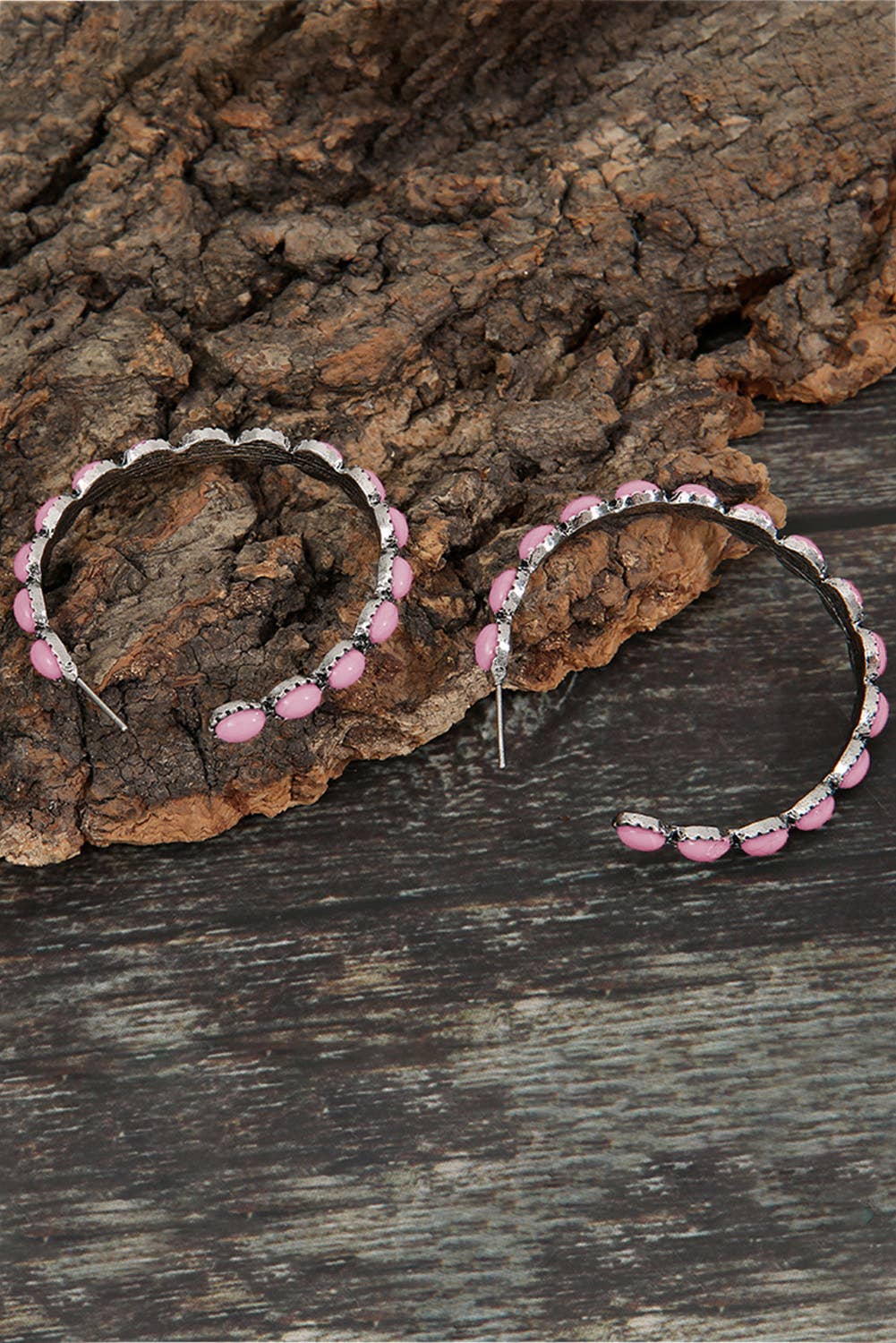 Gem Inlay Retro C-shape Earrings